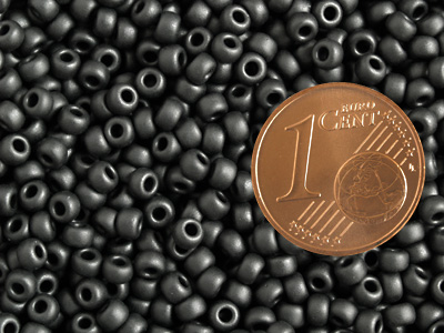 Miyuki Rocailles Saatperlen Größe 8/0 (3mm) Farbe: 401F schw